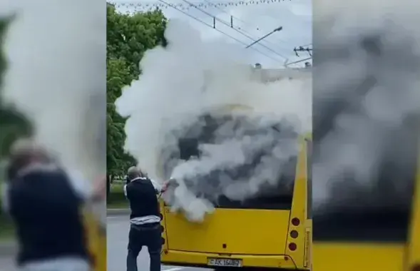 Автобус МАЗ опять попытался загореться
