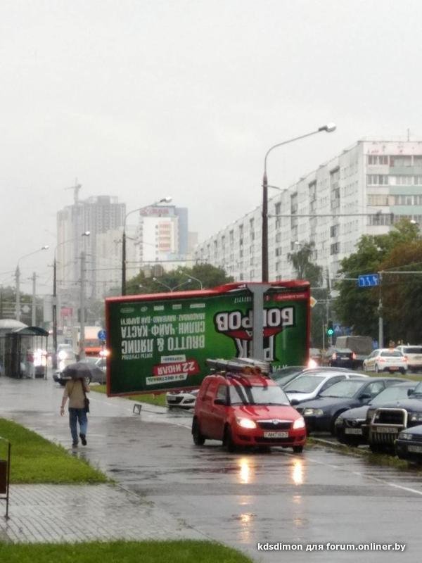 Навальніца зламала бігборд у Мінску (фота)