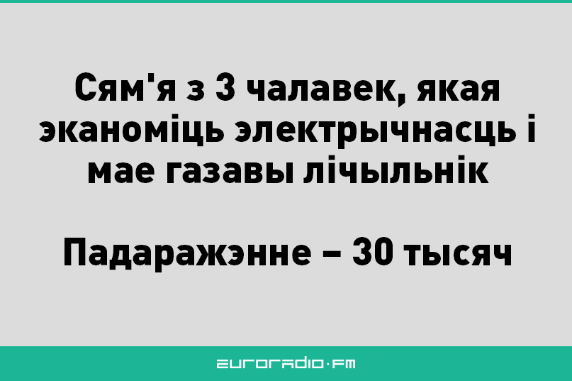 Плата за газ і святло для сям'і з 3 чалавек можа вырасці на 30-60 тысяч рублёў