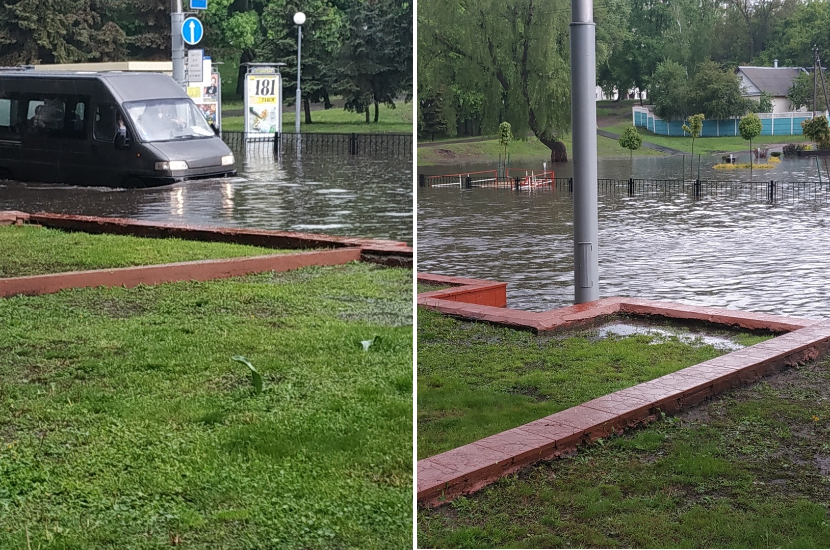 Залева ў Гомелі: горад "паплыў", у цэнтры паралізаваны рух транспарту