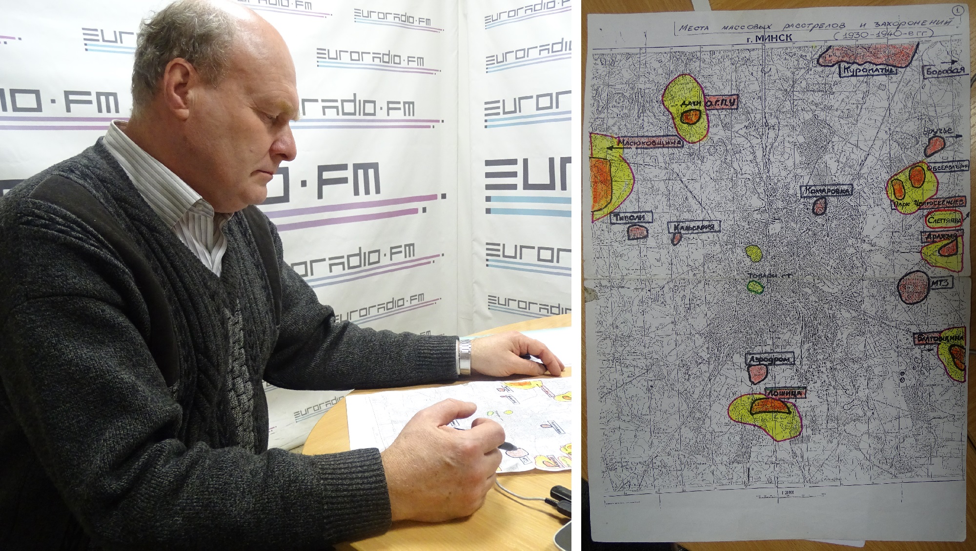 Сталінскія рэпрэсіі ў Мінску: 19 месцаў. Карта