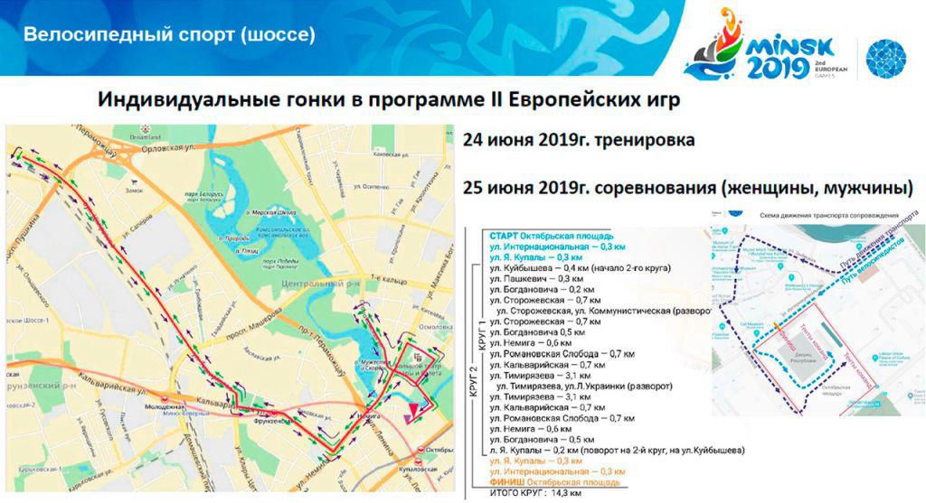 22–25 чэрвеня цэнтр Мінска будуць перакрываць