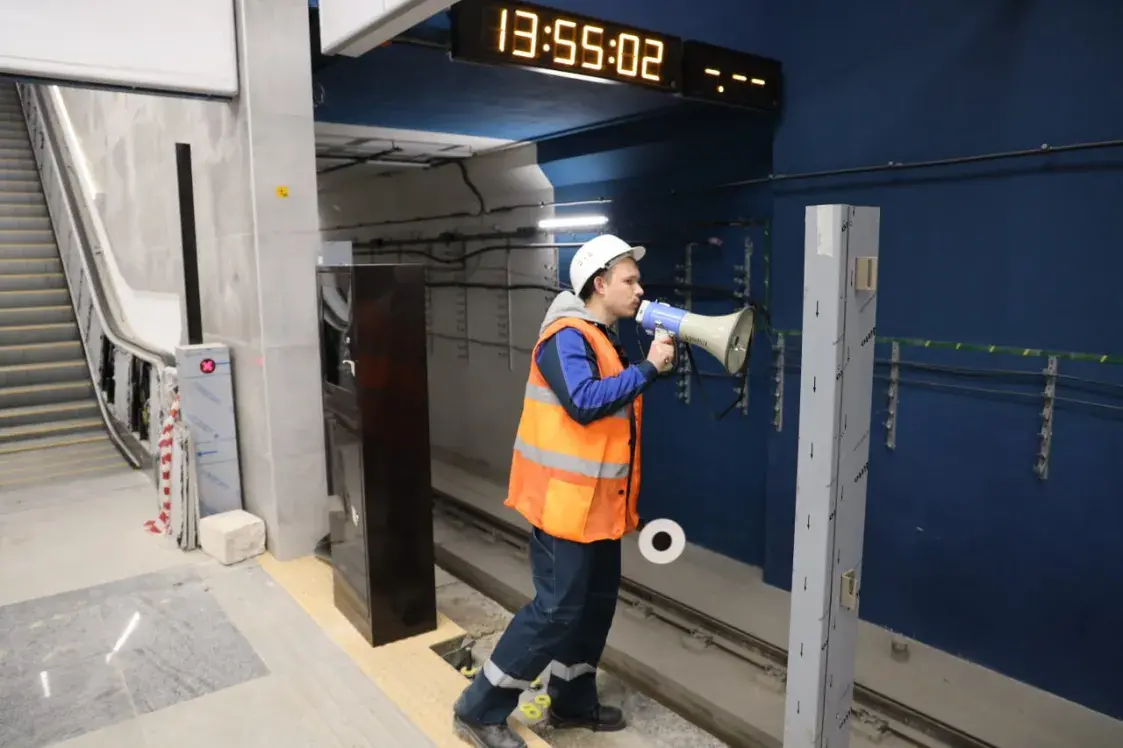 Па другім участку трэцяй лініі мінскага метро быў пушчаны пробны цягнік