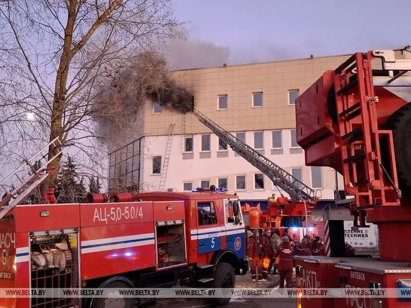 У Віцебску на пажары ў гандлёвым цэнтры пацярпелі 15 чалавек