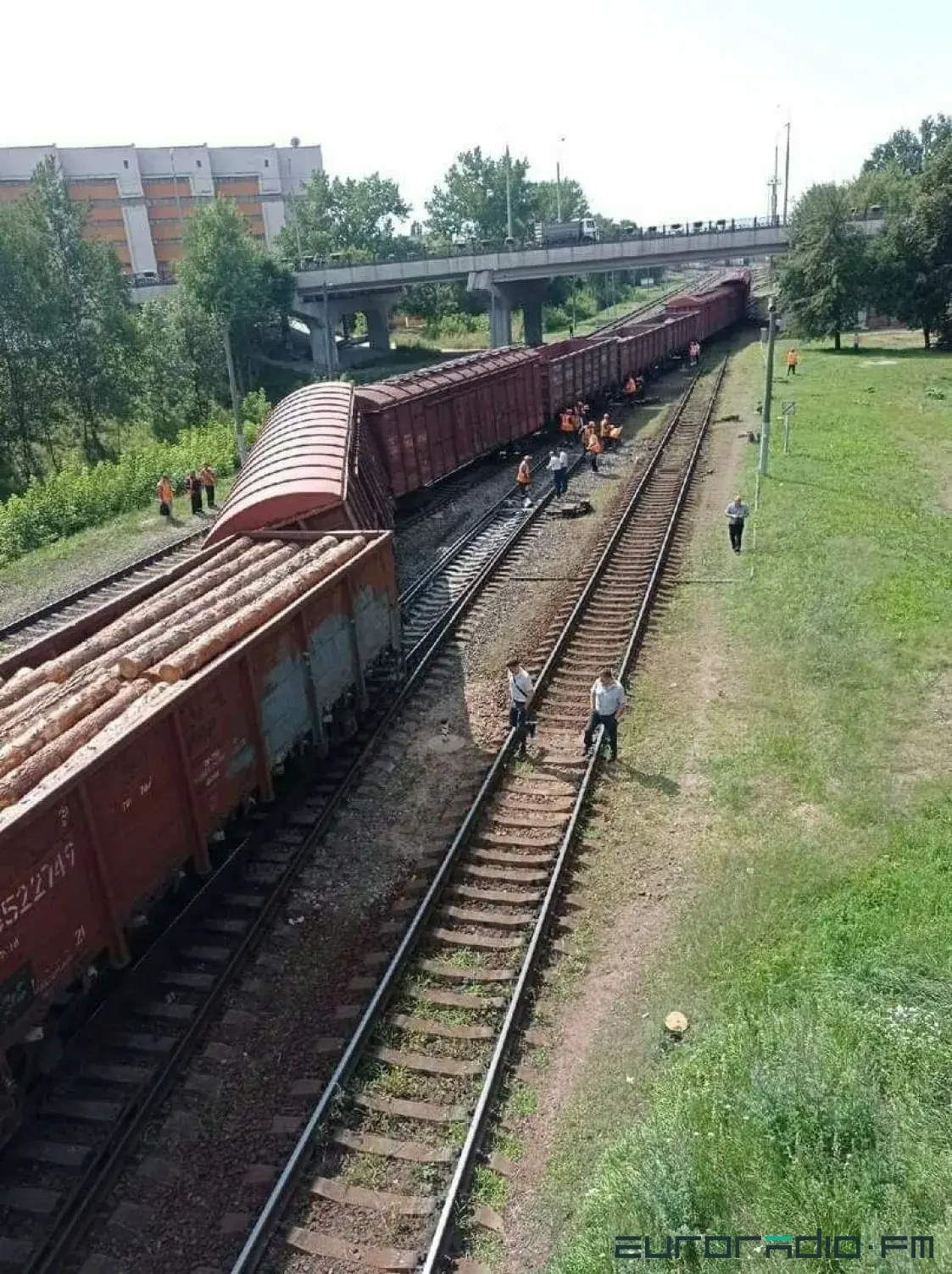 У Магілёве сышлі з рэек тры грузавыя вагоны 