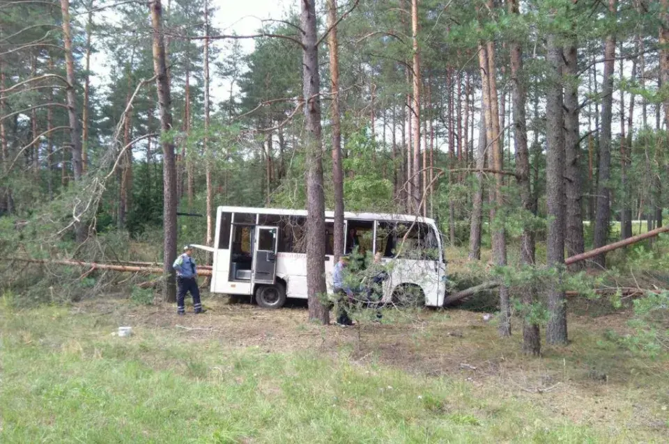 ДТП под Воложином: водитель рейсового автобуса умер за рулём, трое пострадавших