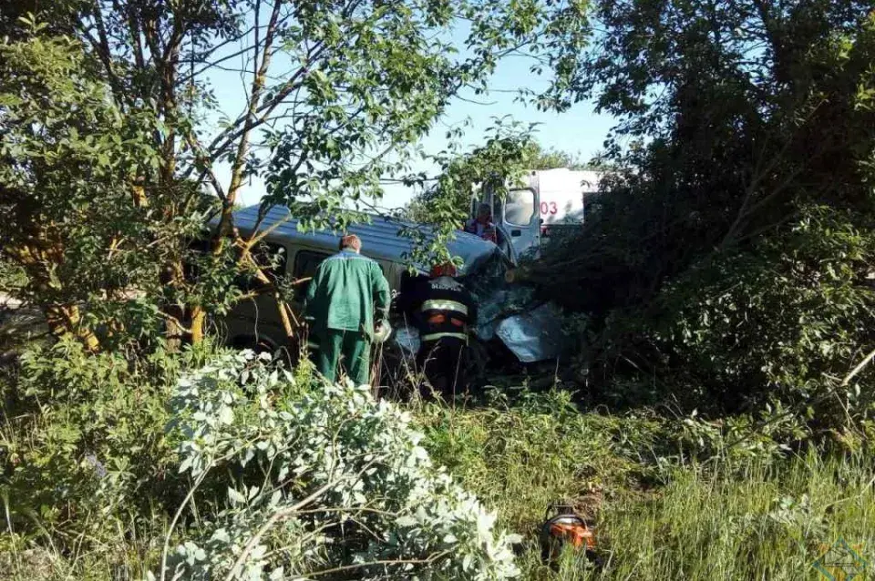 Школьніцу заціснула ў мікрааўтобусе пры ДТЗ пад Докшыцамі