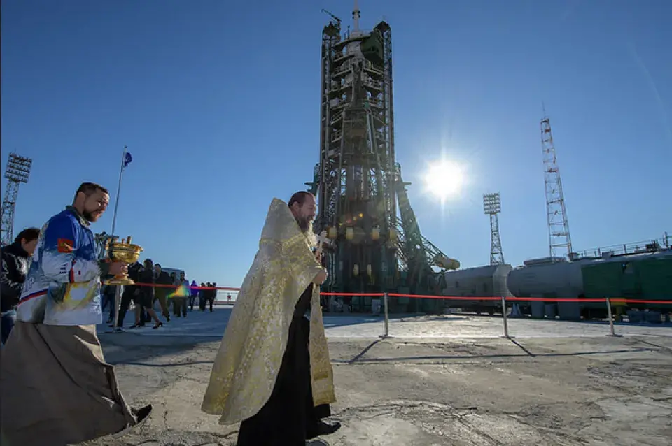 Ракету “Саюз”, якая пацярпела аварыю, асвячаў святар