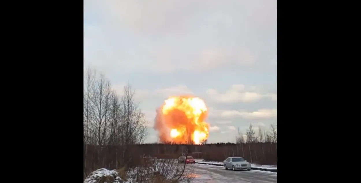 Выбух у Ленінградскай вобласці / скрыншот відэа РІА Навіны

