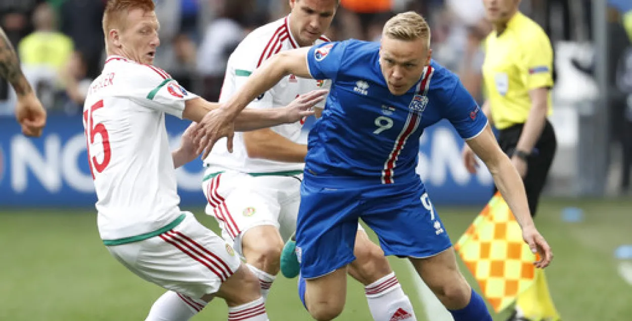 На "Еўра-2016" зборная Ісландыя ўпусціла перамогу ў матчы з Венгрыяй (відэа)