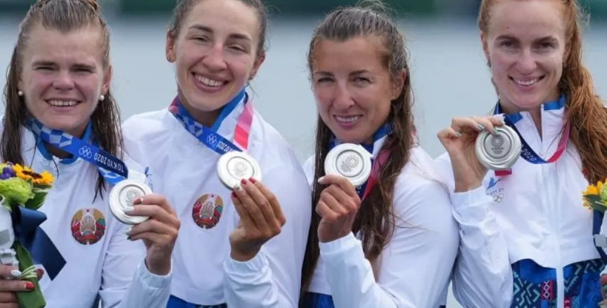 Беларускія байдарочницы на алімпійскім п&#39;едэстале / НАК