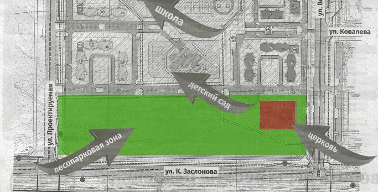 Если будет принято решение о строительстве, церковь появится здесь / Еврорадио