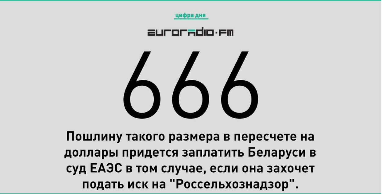 Каб падаць у суд на "Рассельгаснагляд", Беларусі трэба заплаціць 666 долараў