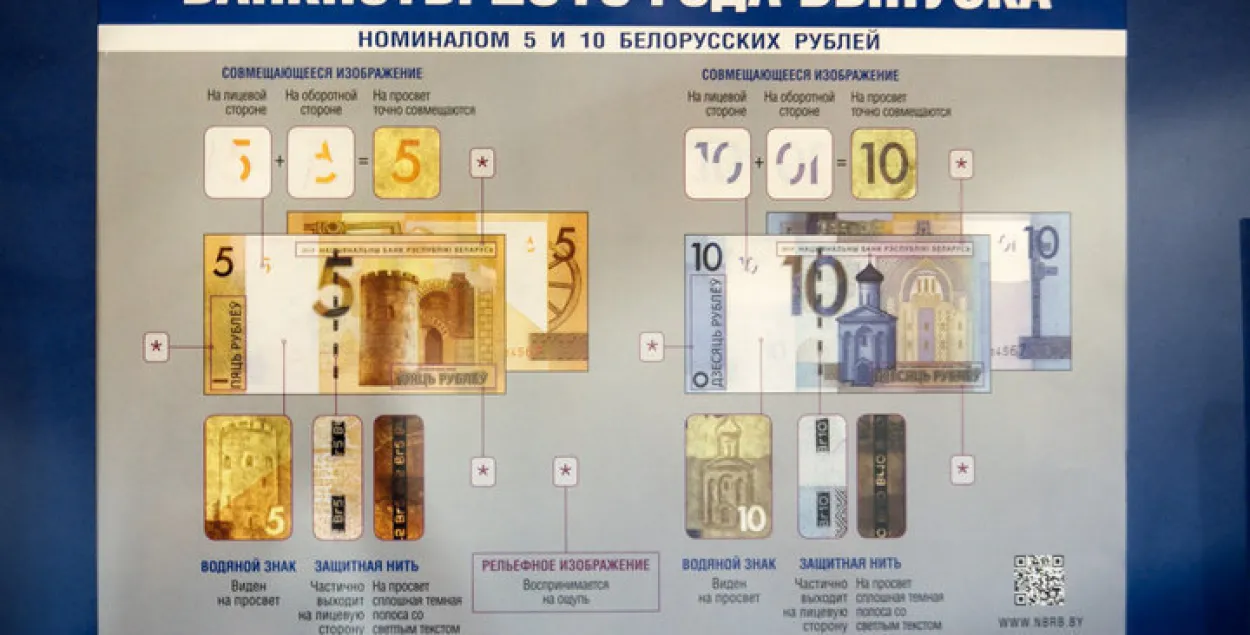 Нацбанк паказаў, як будуць выглядаць абноўленыя купюры па 5 і 10 рублёў