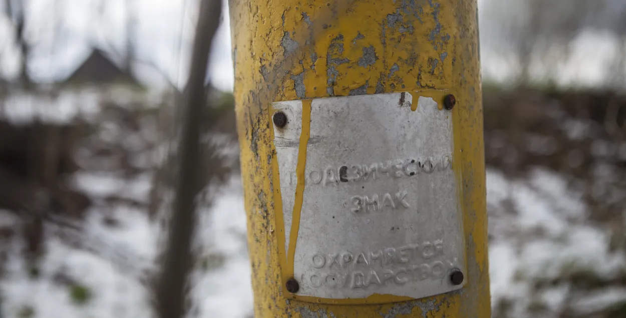 Геадэзічны знак у вёсцы Кукшынава Магілёўскай вобласці, які дагадвае пра даследчыя працы&nbsp;2007 года &mdash; Кукшынаўская пляцоўка лічылася адной з найбольш перспектыўных&nbsp;для будаўніцтва АЭС / Еўрарадыё