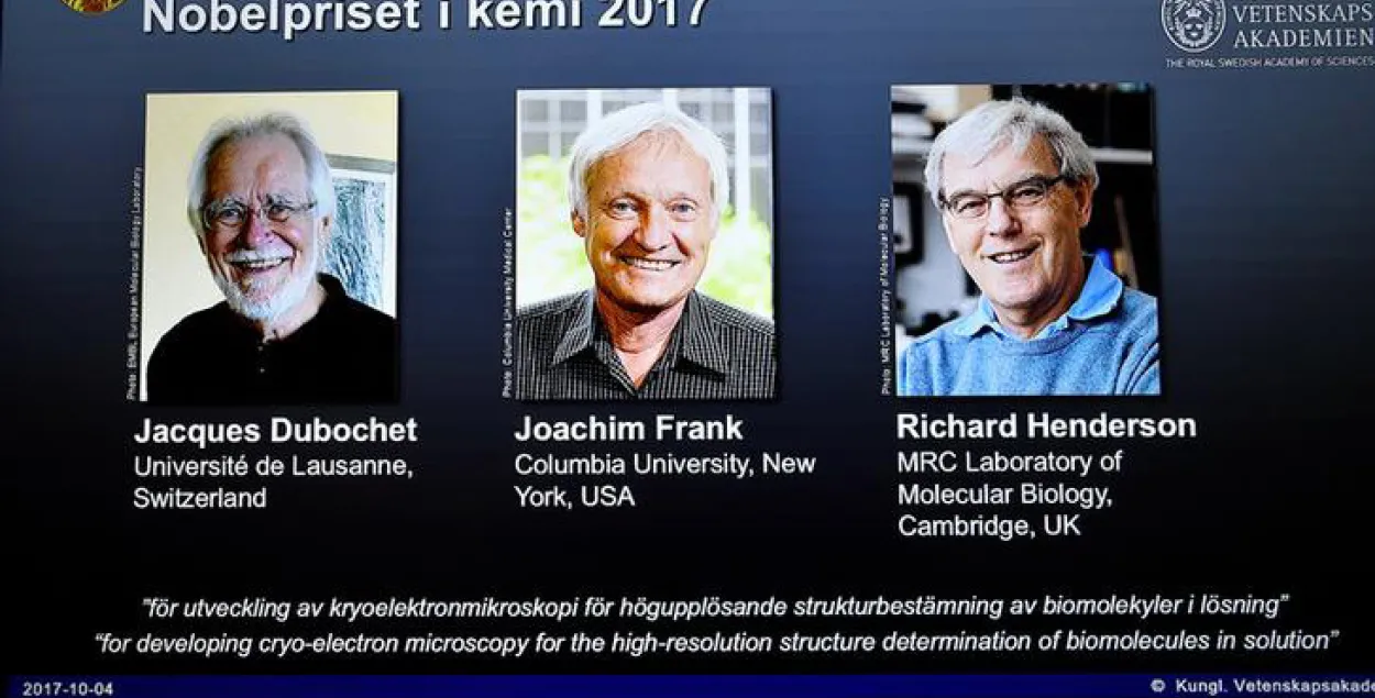 Нобелеўскую прэмію па хіміі далі за развіццё крыаэлектроннай мікраскапіі
