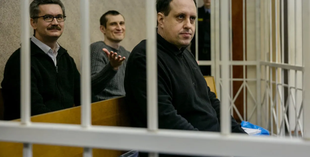 Regnum authors on trial in a Minsk court. TUT.BY image