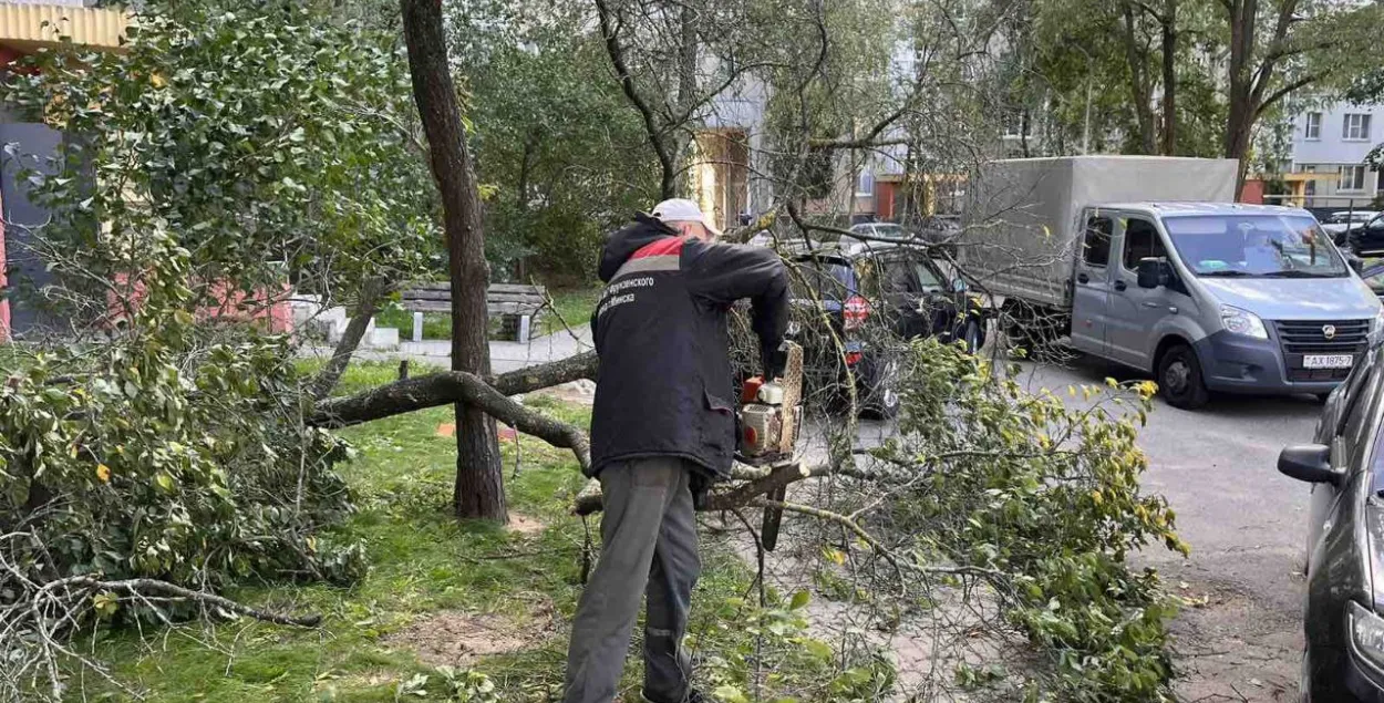Ликвидация последствий стихии в Минске