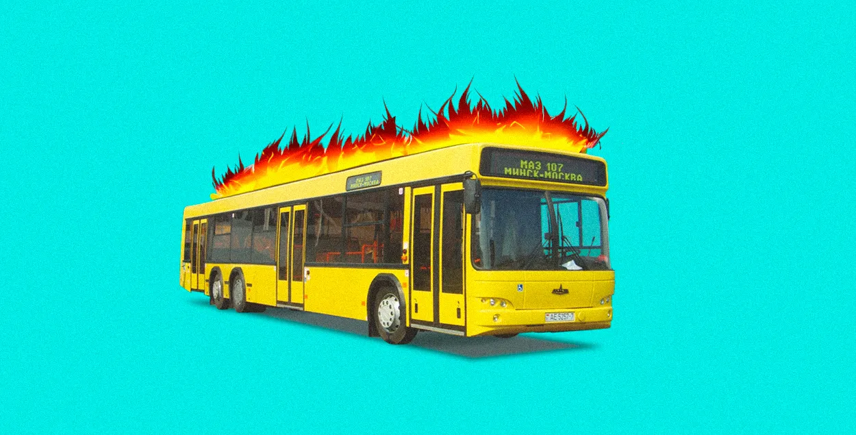 В России горят белорусские автобусы, которые ещё и поставляются с опозданием
