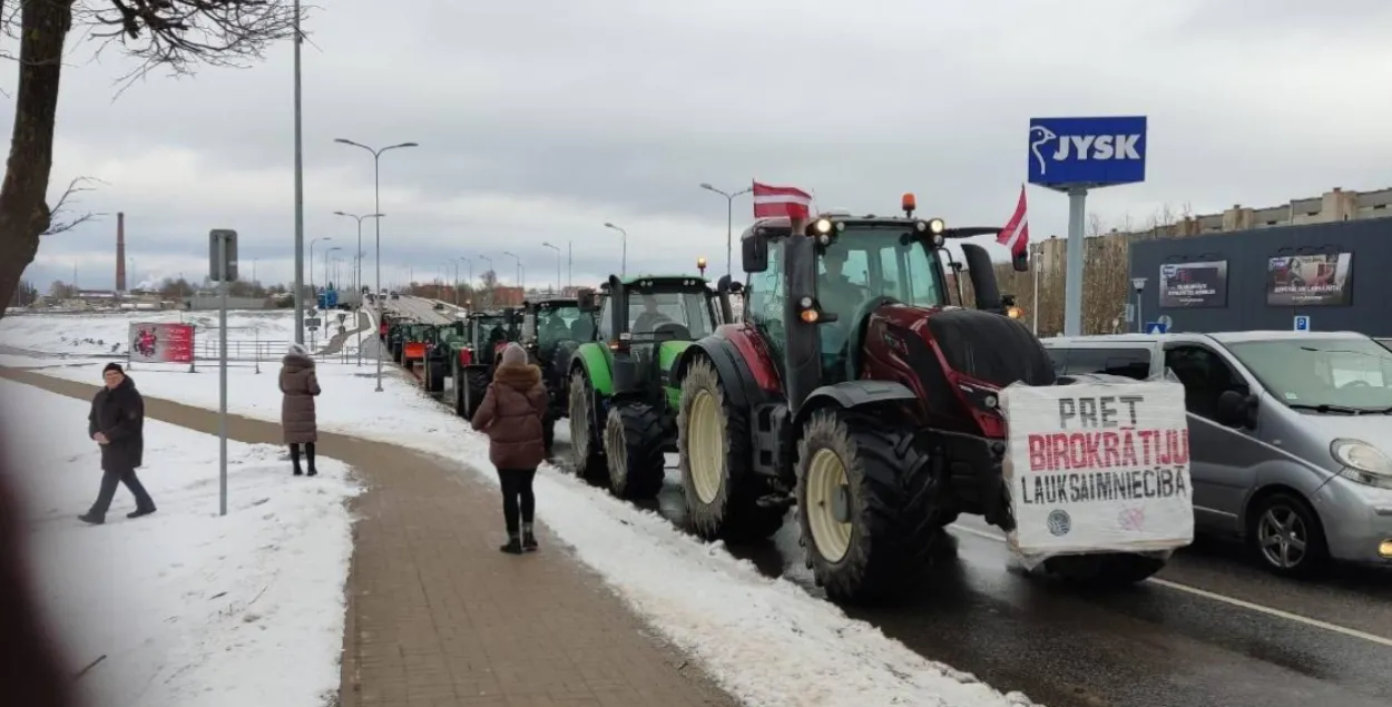Протест фермеров в Латвии
