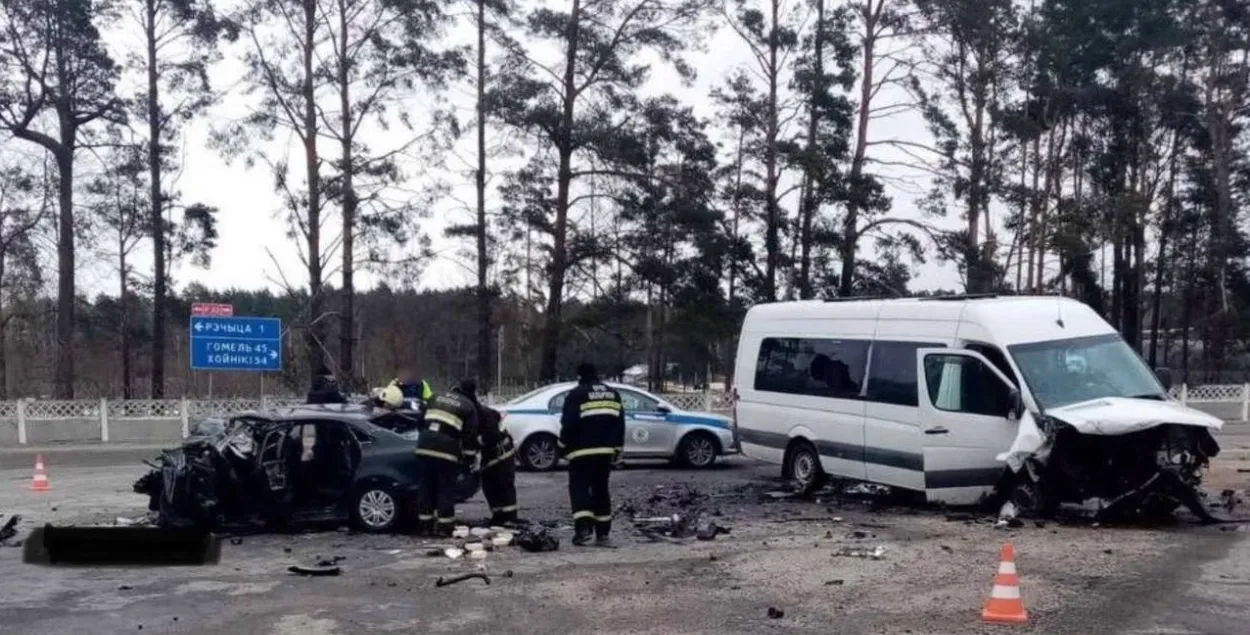 На месцы аварыі ў Рэчыцкім раёне
