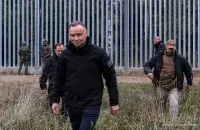 Анджей Дуда на границе Польши и Беларуси