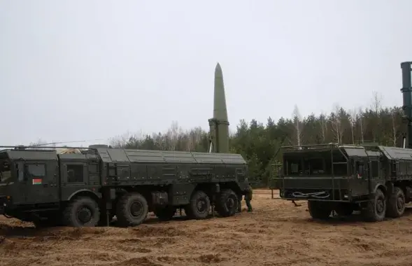 "Искандер-М", который может нести ядерное оружие, в Беларуси / Министерство обороны
