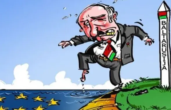 Санкцыі ЕС і Аляксандр Лукашэнка / Карыкатура delfi.lt

