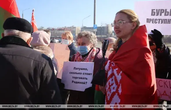 Ольга Бондарева на одном из автопробегов / БЕЛТА​