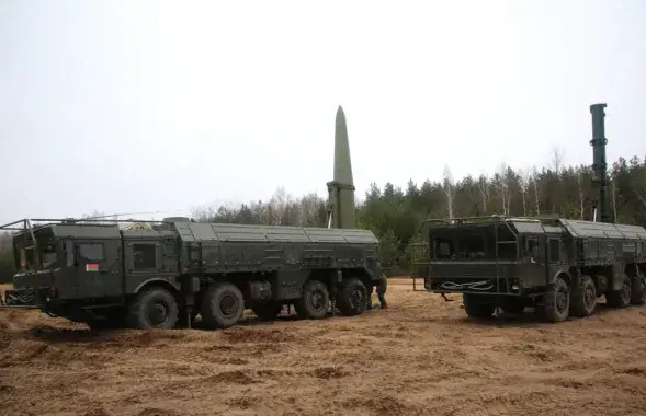 ЗРК "Іскандэр", які можа несці ядзерны зарад / прэс-служба Мінабароны Беларусі
