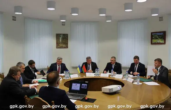Belarusian and Ukrainian border control officials meeting in Brest region on 23 October 2018. Photo: gpk.gov.by