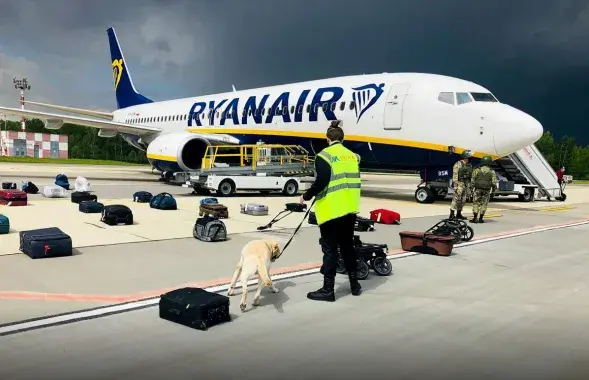 Самалёт Ryanair у Нацыянальным аэрапорце "Мінск", май 2021 года / AFP&nbsp;
