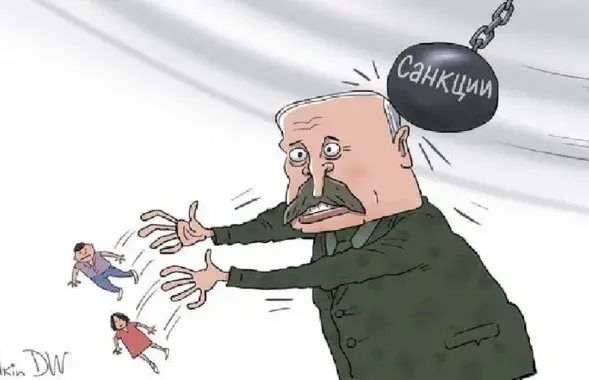 Аляксандр Лукашэнка і санкцыі / Карыкатура DW