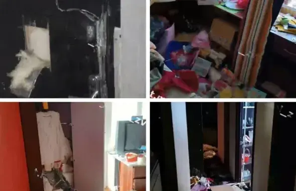 В квартире выломали дверь, разбросали и сломали вещи
