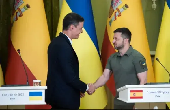 Владимир Зеленский и премьер-министр Испании Педро Санчес в Киеве
