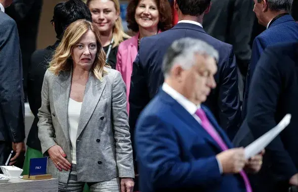 Мелони и Орбан — фото