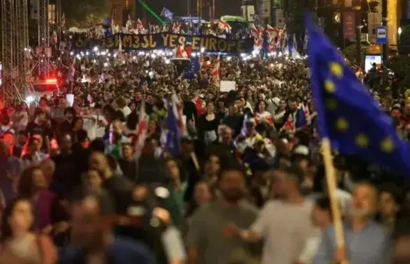 Митинг в Грузии против закона об иноагентах&nbsp;
