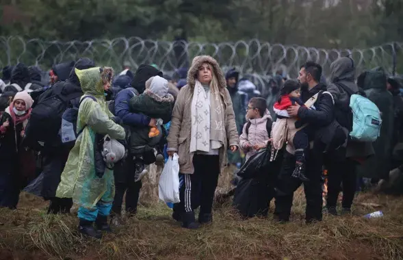 Мігранты на беларускай мяжы
