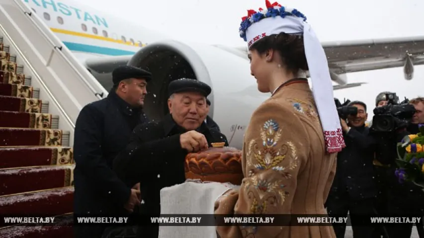 Як у Мінску сустракалі Нурсултана Назарбаева (фота)