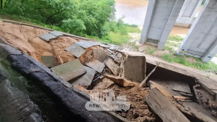 В Гродно второй раз обрушился мост, который собирался открыть Лукашенко