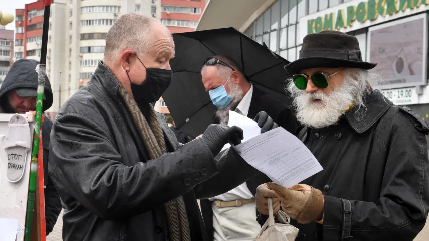 Першы выбарчы пікет "кандыдата пратэсту" з'явіўся ў Мінску 