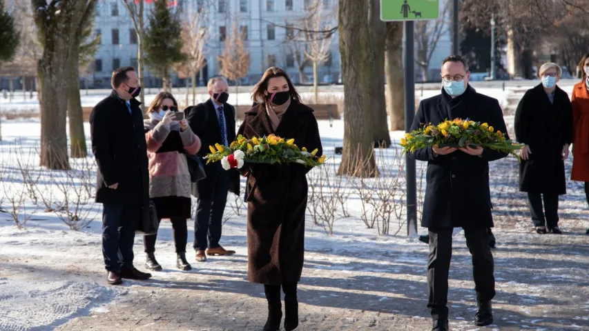 Ціханоўская разам з прэм'ерам Літвы ўшанавала памяць Каліноўскага