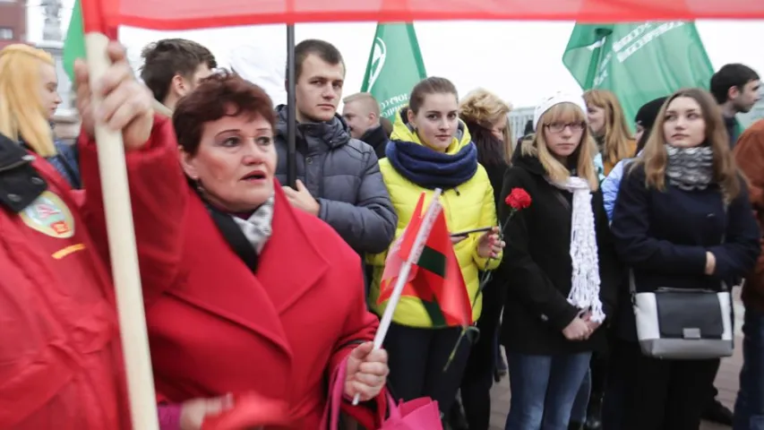 Фотафакт: партрэты Сталіна ў цэнтры Мінска