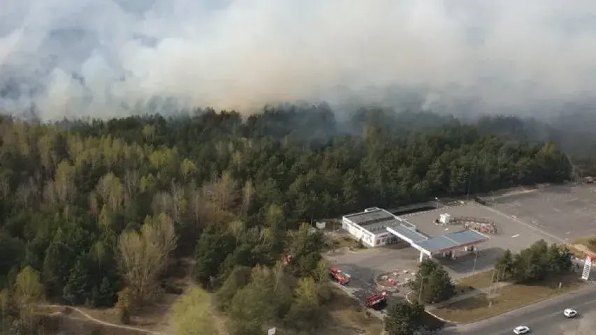 Каля Брэста ліквідавалі вялікі пажар, які набліжаўся да газавай запраўкі