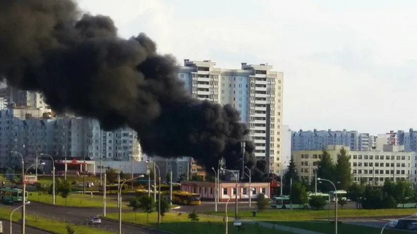 У Мінску згарэў новы аўтобус МАЗ 