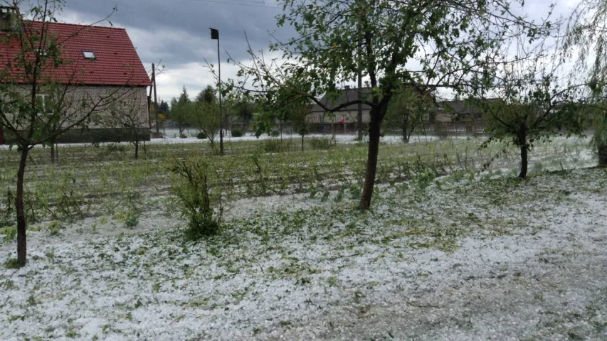 У Будславе выпаў град памерам з яйка: "Ледзь хату адчынілі" (фота)