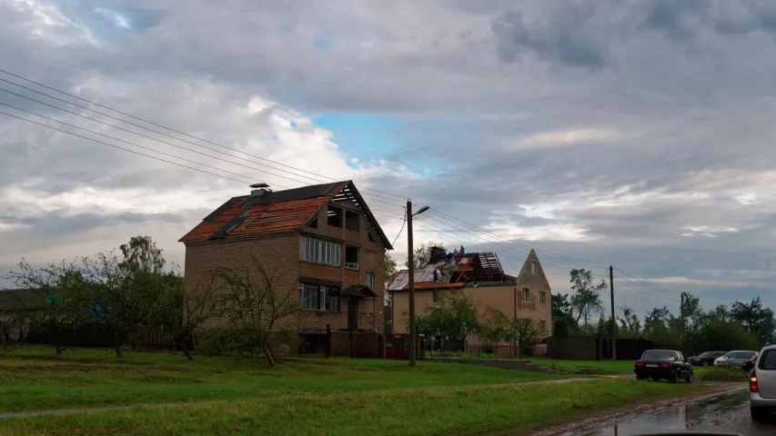  Фотафакт: Па Дзяржынску прайшлася навальніца з ураганам