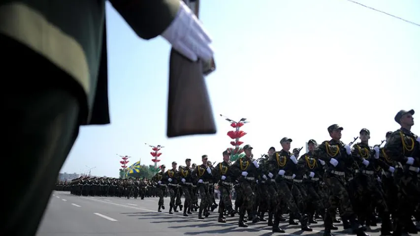 Як праходзіў ваенны парад у Мінску (фотарэпартаж)