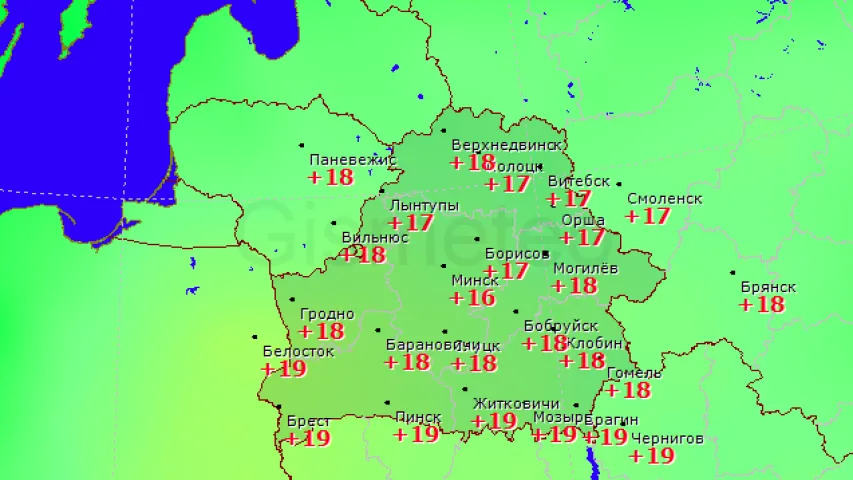 У сераду ў Беларусі чакаецца да 23 градусаў цяпла