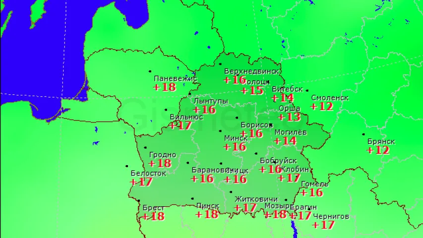 У сераду ў Беларусі чакаецца да 23 градусаў цяпла